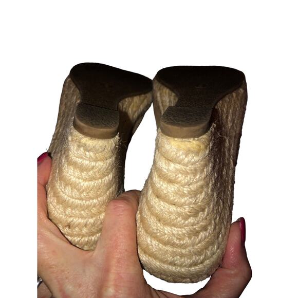 Bandolino Women Sz 8‎ M Brown Floral Wedge Suede Leather Shoes - Picture 9 of 11